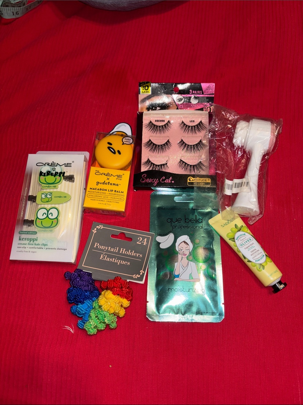 Crème Keroppi Hair Clips & Assorted Beauty Kit - Green, Yellow, Pink, White